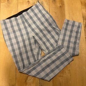 A New Day Womens Plaid Stretch Crop Pants 12 Grey/Black Plaid